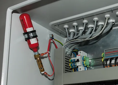 AMFE unit installed inside an electrical cabinet