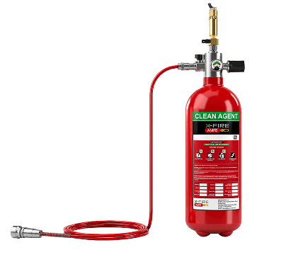 X-FIRE clean agent cylinder with direct-release detection tube