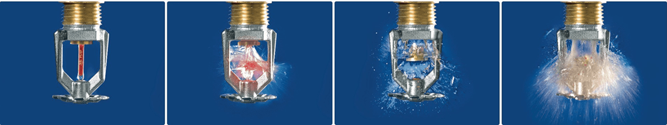 Thermo bulb activating: thermal trigger then electrical trigger releasing spray